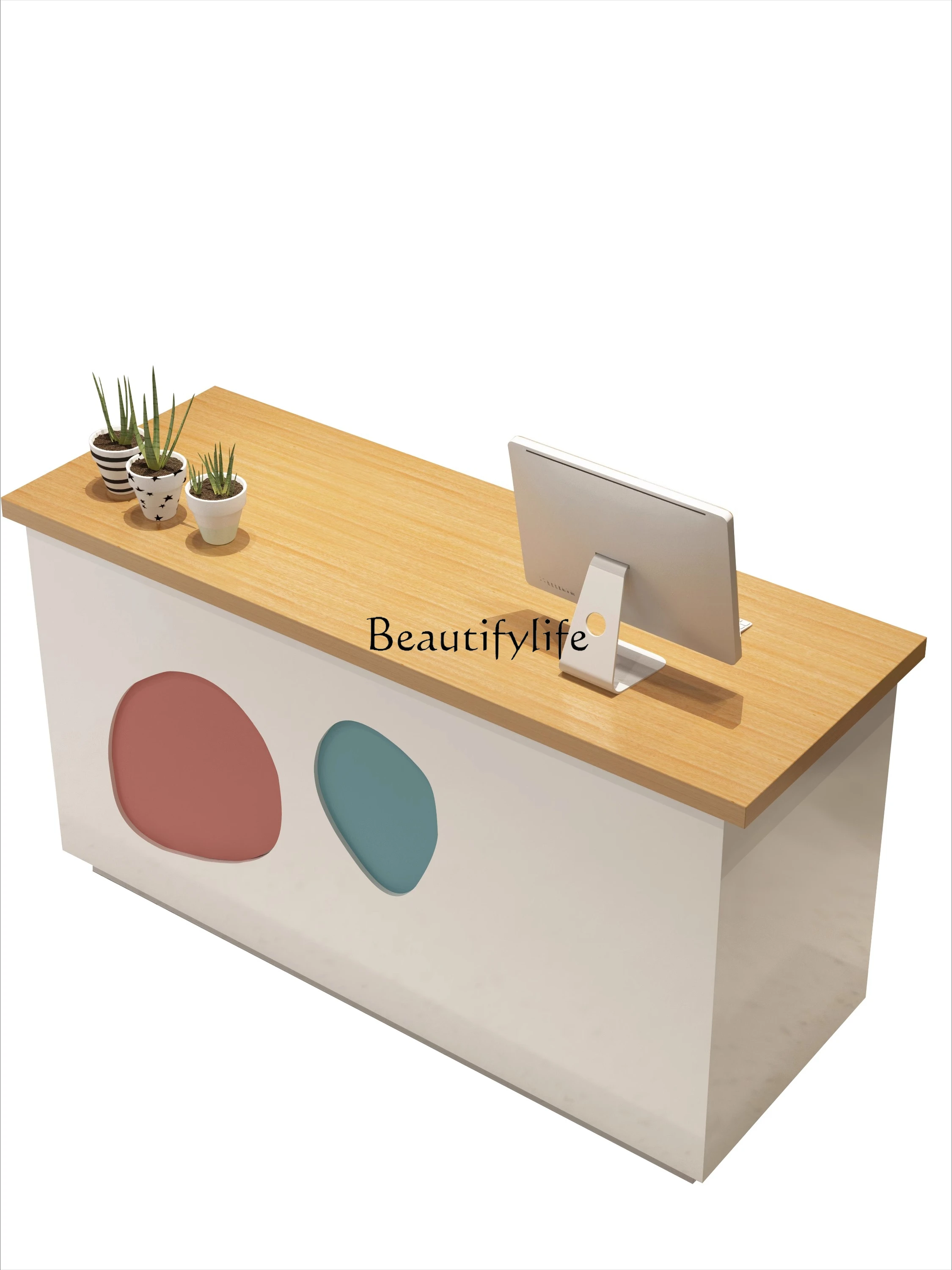 

Clothing store checkout page Small beauty salon store Milk tea shop Simple modern table Small front desk