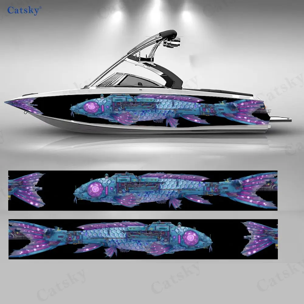 

Наклейки для рыболовных лодок Deep Sea Mech, 2 шт., водонепроницаемые, из прочного винила, для рыболовных судов, прочный и стильный дизайн