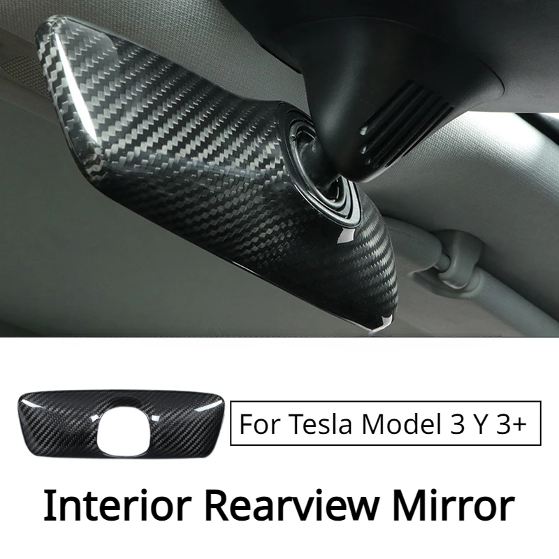 

For Tesla Model 3 Y 3+ Rearview Mirror Cover Real Carbon Fiber 3K 240G Handmade Rear View Mirror Shell New Model3 Highland 2024