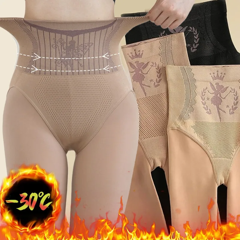 Winter Thicken Warm Tights Women Thermal Stockings Leggings Sexy Translucent Fleece Velvet High Waist Pantyhose Female Pants