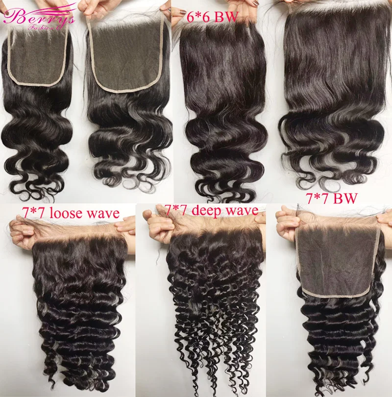 7X7 Hd Kant Sluiting Body Wave Brazilian Hair Transparant Kant Sluiting Onbewerkte Voorgeplukte Losse Diepe Golf 100% Mensenhaar