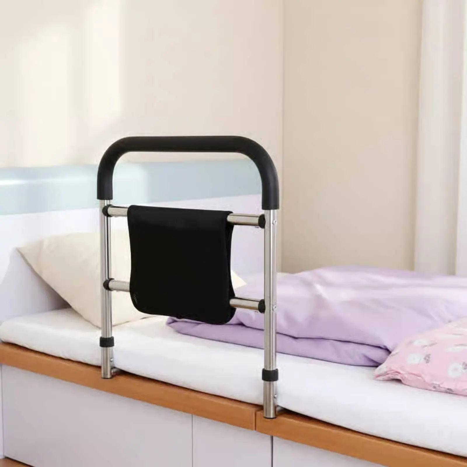 

Bed Grab Bar Fall Protection Bedside Grab Bar Bedside Assist Rail Non-Slip Grip Bed Safety Rail Sturdy Support for Hospital