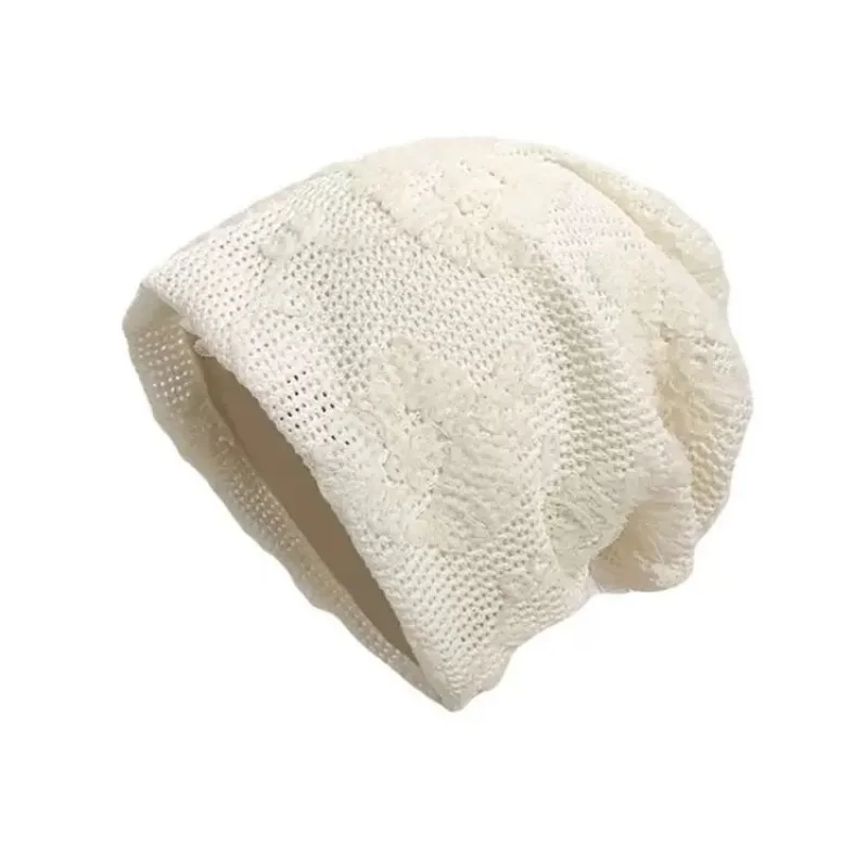 Vintage-Beanie-Mützen mit Blumenmuster für Damen, Frühling und Sommer, atmungsaktiv, zum Überziehen, Baggy-Mütze für Damen