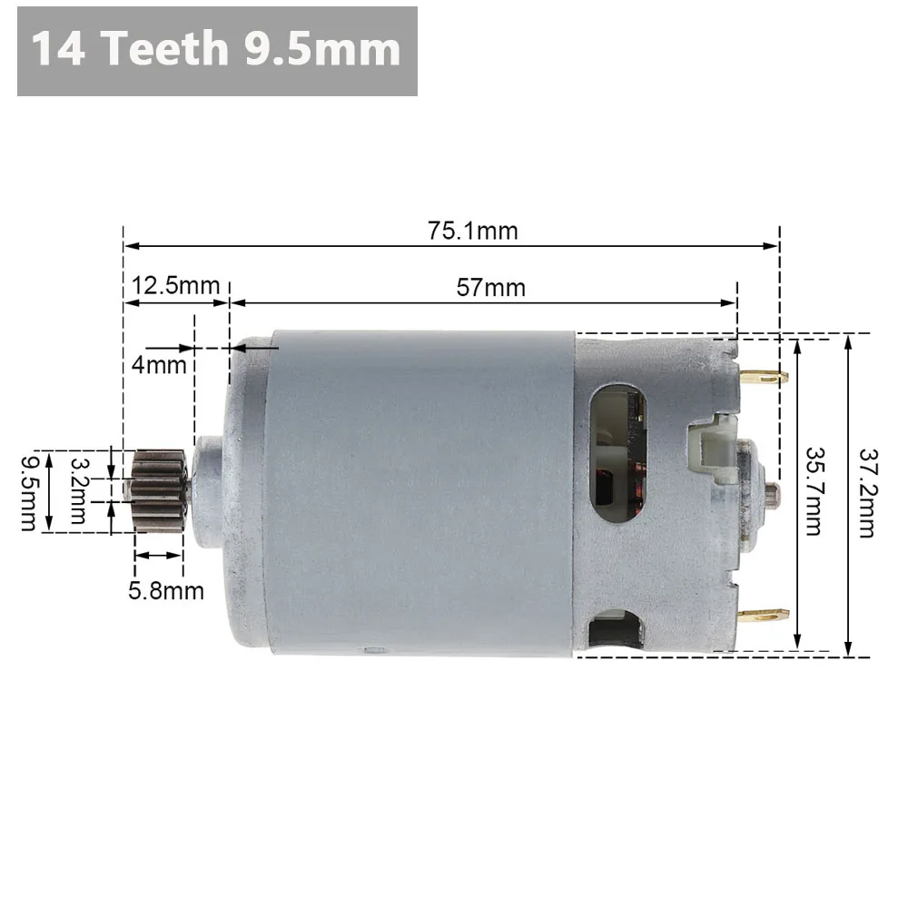 RS550 DC Motor 14 Teeth 8.2mm/9.2mm 21V Gear for Mini Chain Saw Electric Motor Engine Drill Rechargeable Power Tool Accessories