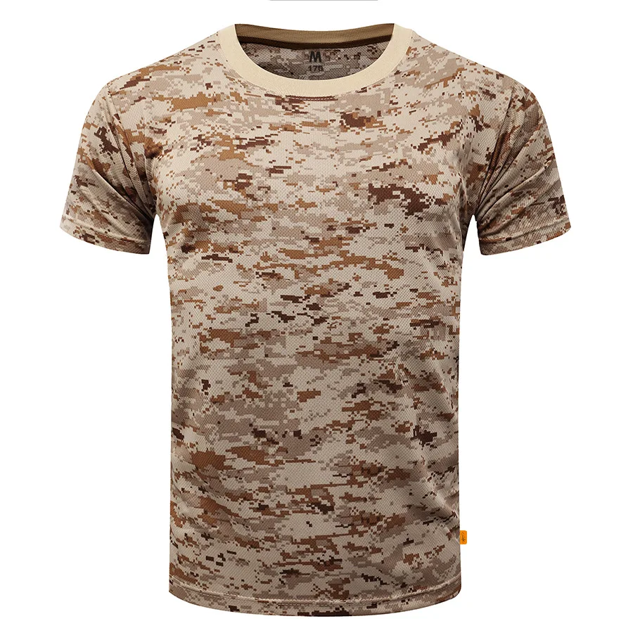 Men\'s Camouflage Tactical Shirt Short Sleeve Quick Dry Combat T-Shirt Military Army T Shirt Camo Outdoor Hiking Hunting Shirts