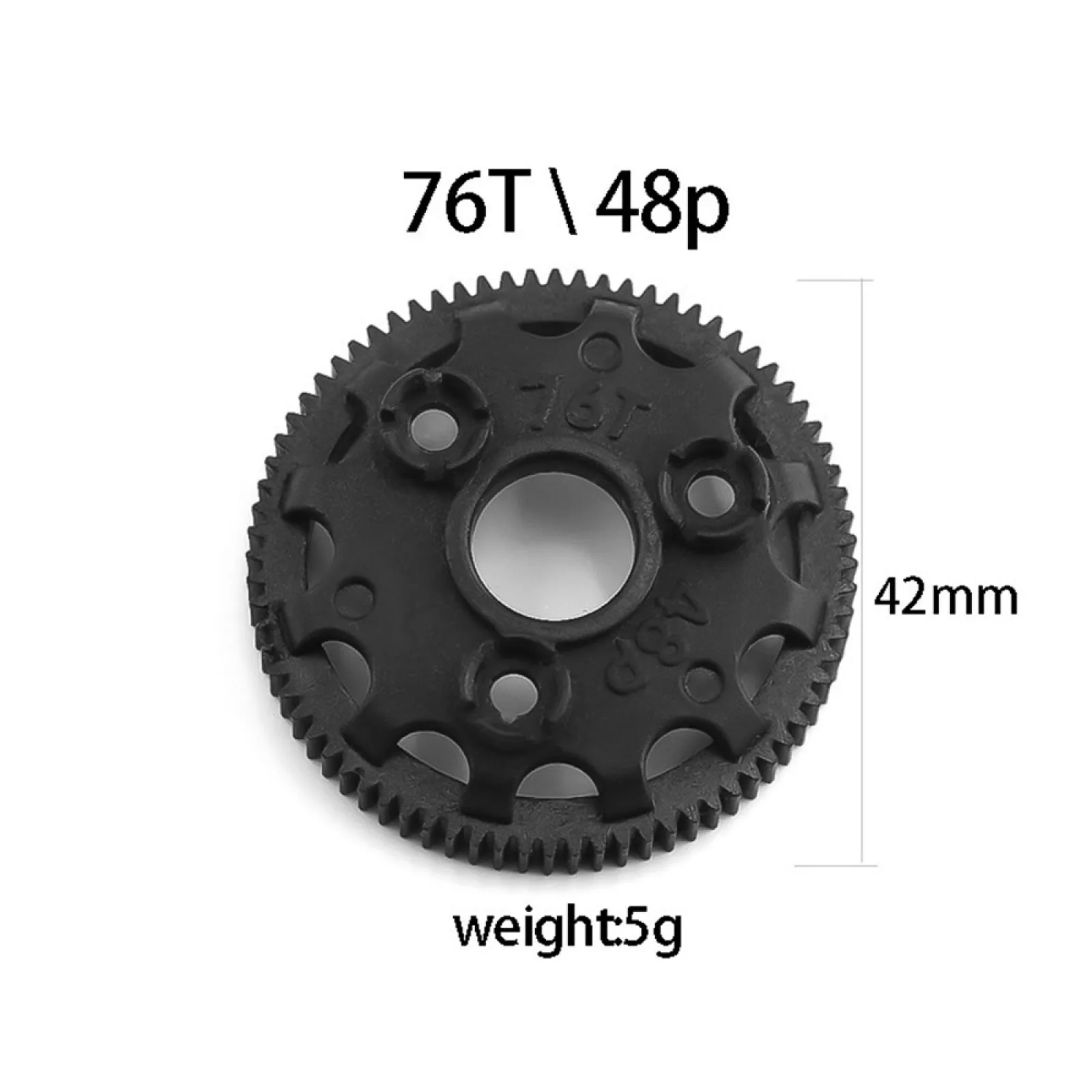 

42mm 48P 76T Spur Gear Transmission Gears for 1/10 Slash 2wd Rustler Stampede Telluride RC car model Spare Parts Accessories