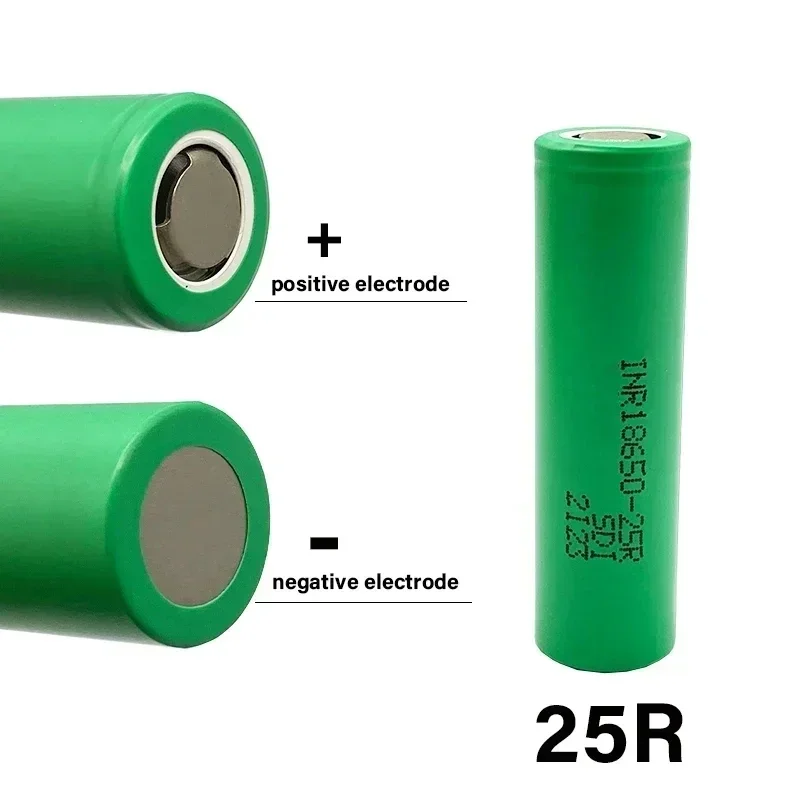 Oryginalny akumulator, nowy typ, 18650, 2500mAh, 3.6V, INR18650, 25R M, 20A, gorące rozładowanie