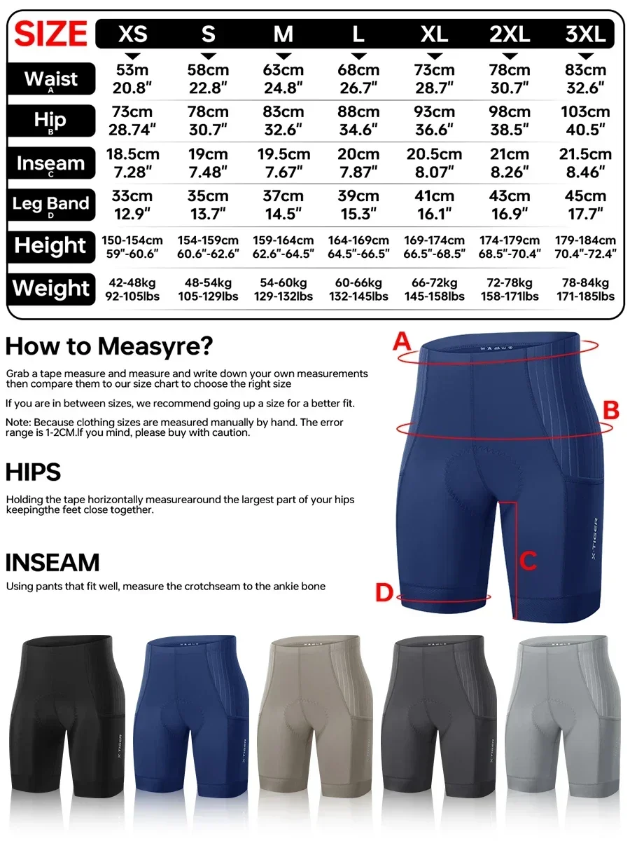 X-TIGER Damen-Radhose, stoßfest, mit Baumwolle gepolstert, MTB-Fahrradhose, atmungsaktiv, schnell trocknend, Pro-Rennradhose mit Taschen – Detail 2