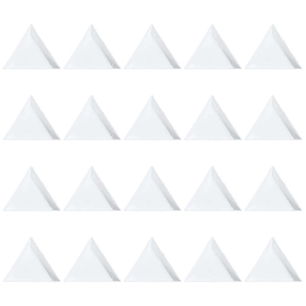

20 Pcs Rhinestone Holder Tray Plastic Jewelry Bead Triangle White Plates for Beads