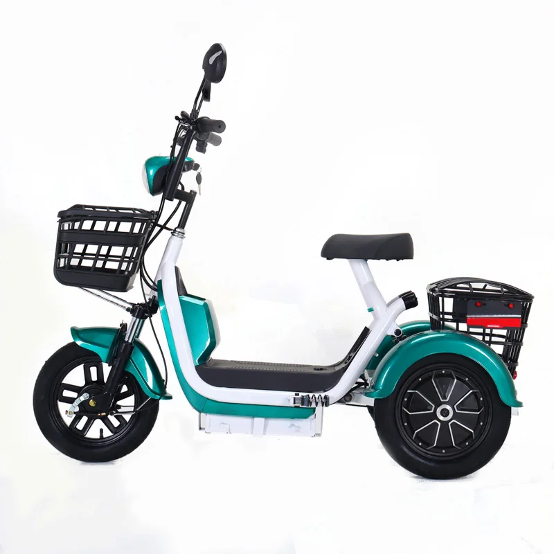 

14 Inch Ebike 3 Wheel Electric Scooter 500W 48V 12Ah/20Ah Cargo Electric Tricycle Bike for Adults