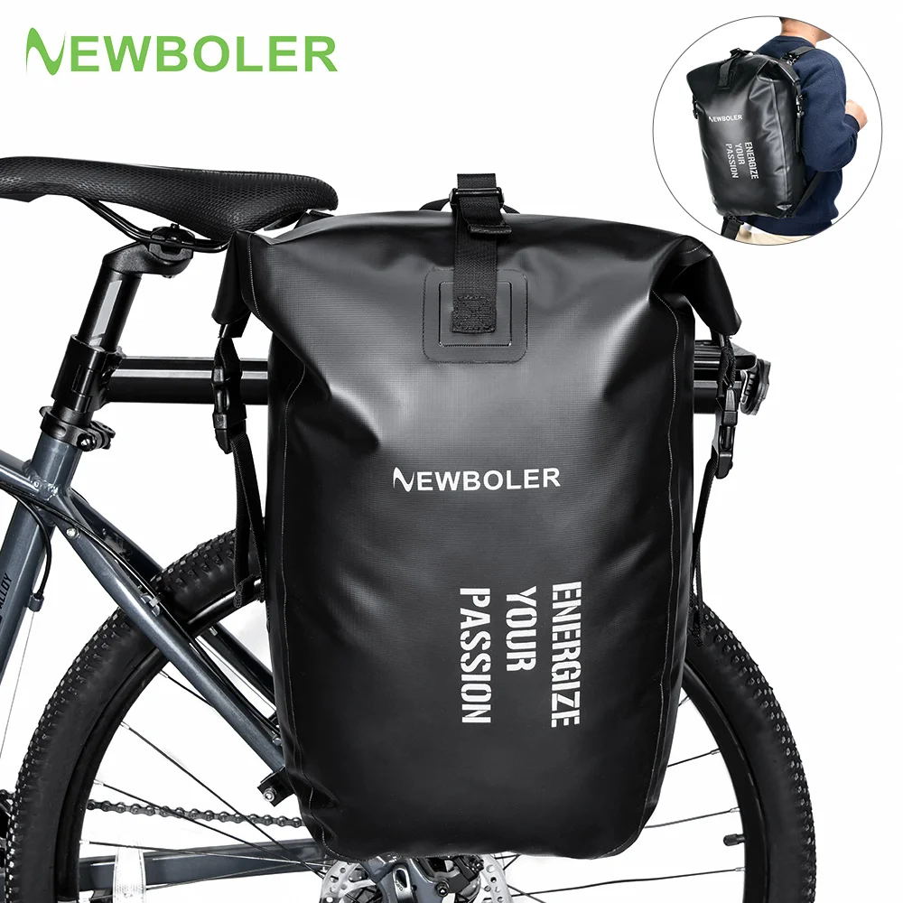 NEWBOLER Bicycle Side bag Waterproof 27L Big Capacity Rear Rack Pannier Storage Bag Cycling Bags Cycling Shoulder Bag Backpack