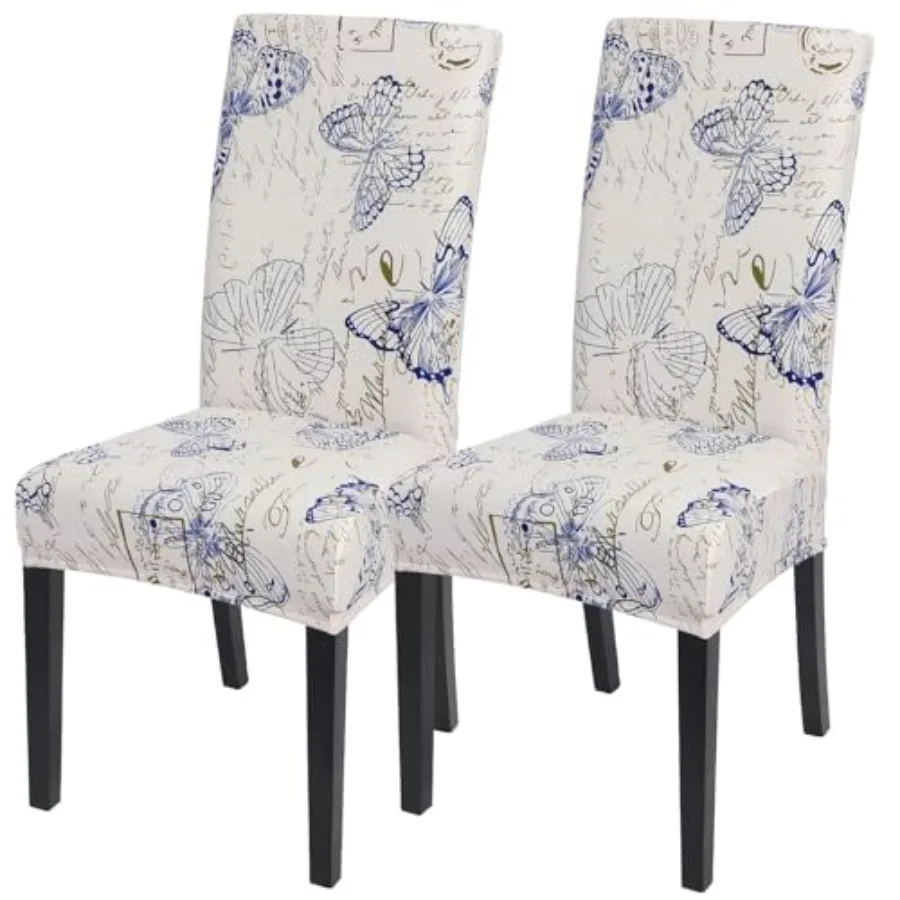 

Dining Room Chair Covers Set of 2, Stretch Printed Parsons Chair Slipcover Spandex Removable Washable Kitchen Chair Protector C