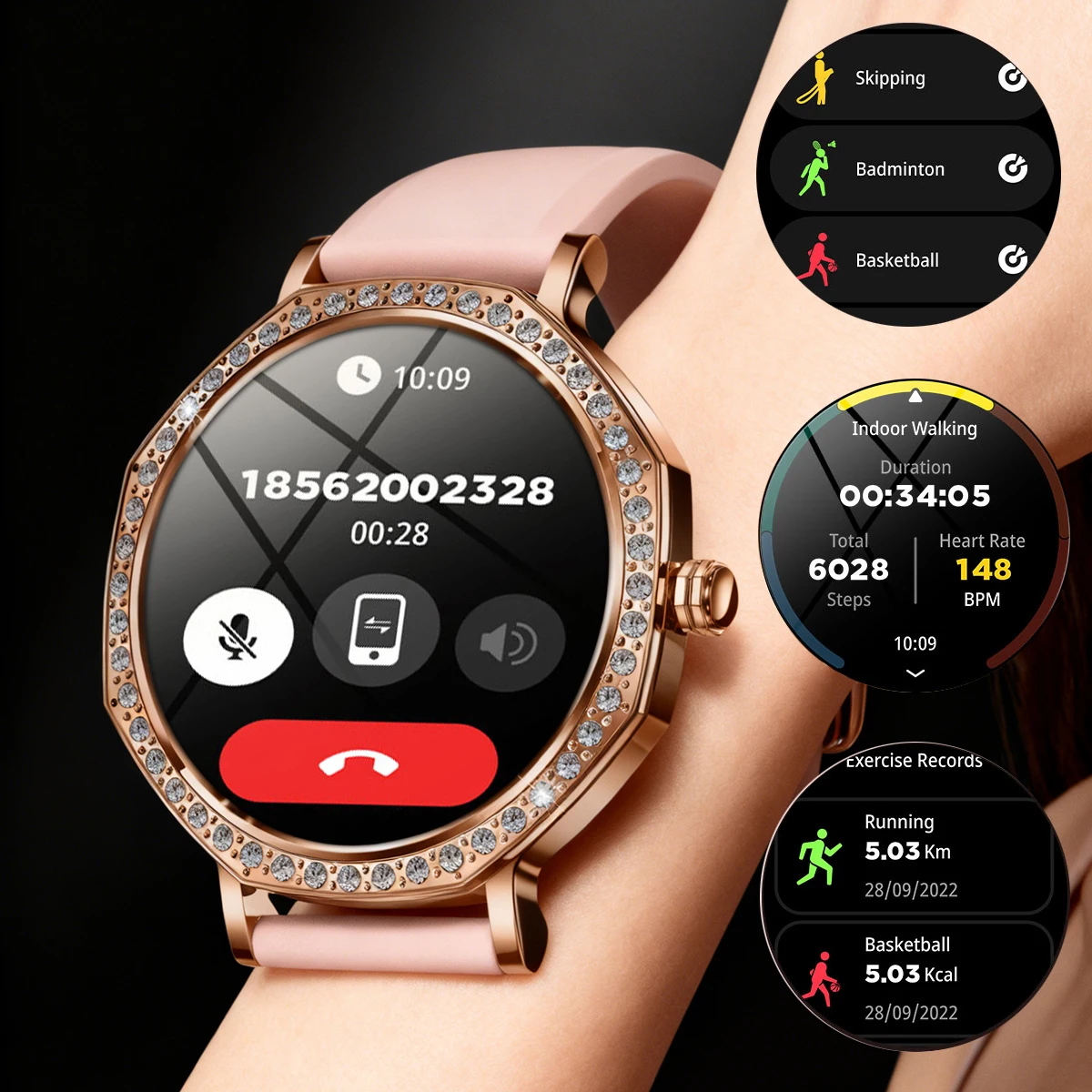 

2025 New Smart Watch Women Smartwatch Ultra-Thin Wirless Call Fitness Tracker Pedometer Multi-Sport Mode Smart Accessory Gift