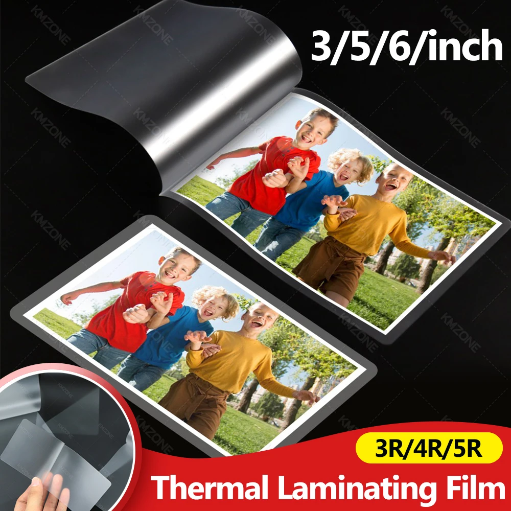 100 ورقة 80Mic فيلم الترقق 3R 4R 5R 3/5/6/بوصة PET EVA فيلم بلاستيكي واضح للصور/الملفات/البطاقة/القيمة