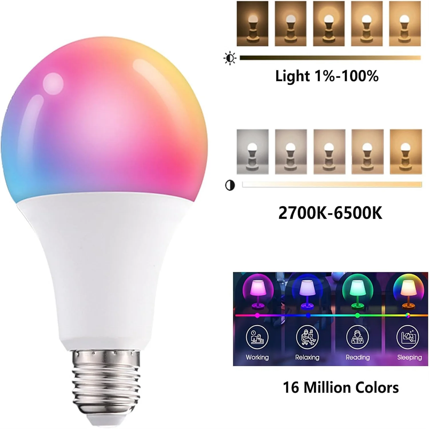 Imagem -06 - Lâmpada Led Tuya Smart Rgb Lâmpadas Inteligentes Lâmpadas Doméstica Decoração de Quarto e Quarto 15w ac 85265v