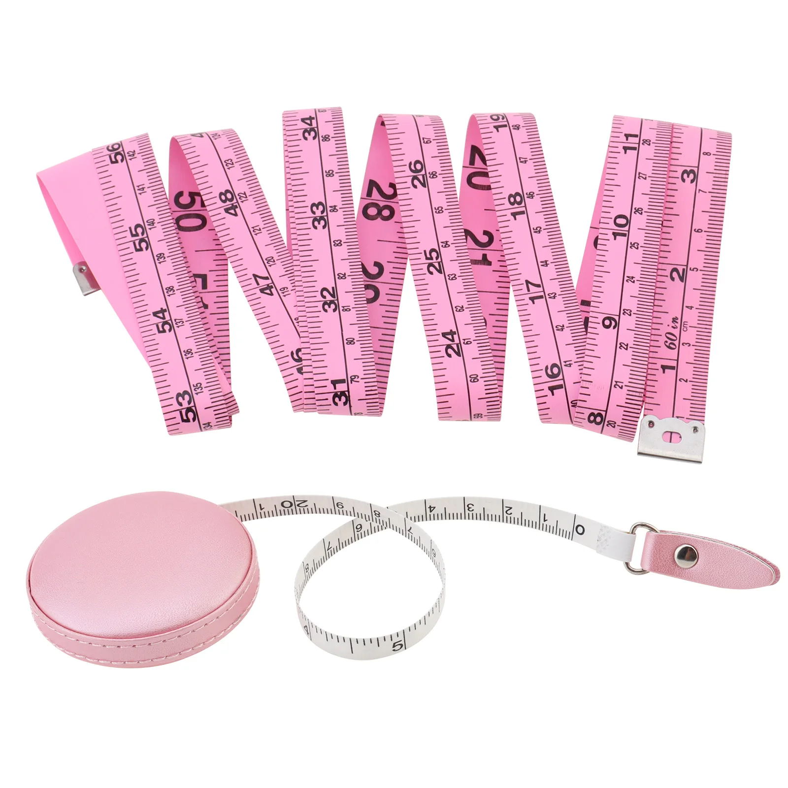 

2pcs 150cm 60 inch Pink Soft Tape Measure for Body Fabric Measurement Ruler Retractable Sewing Tailor Measuring Tape Kit