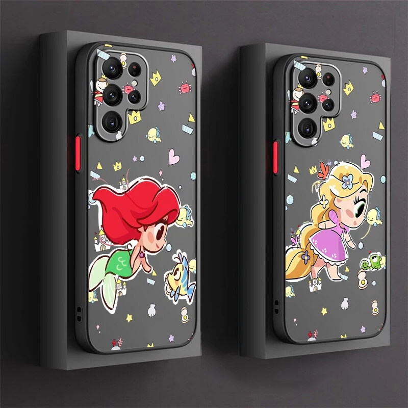 

Disney Princess Belle Kawaii Frosted Translucent For Samsung Galaxy S24 S23 S22 S21 S20 FE S10 S9 S8 Plus Ultra Pro 5G Soft