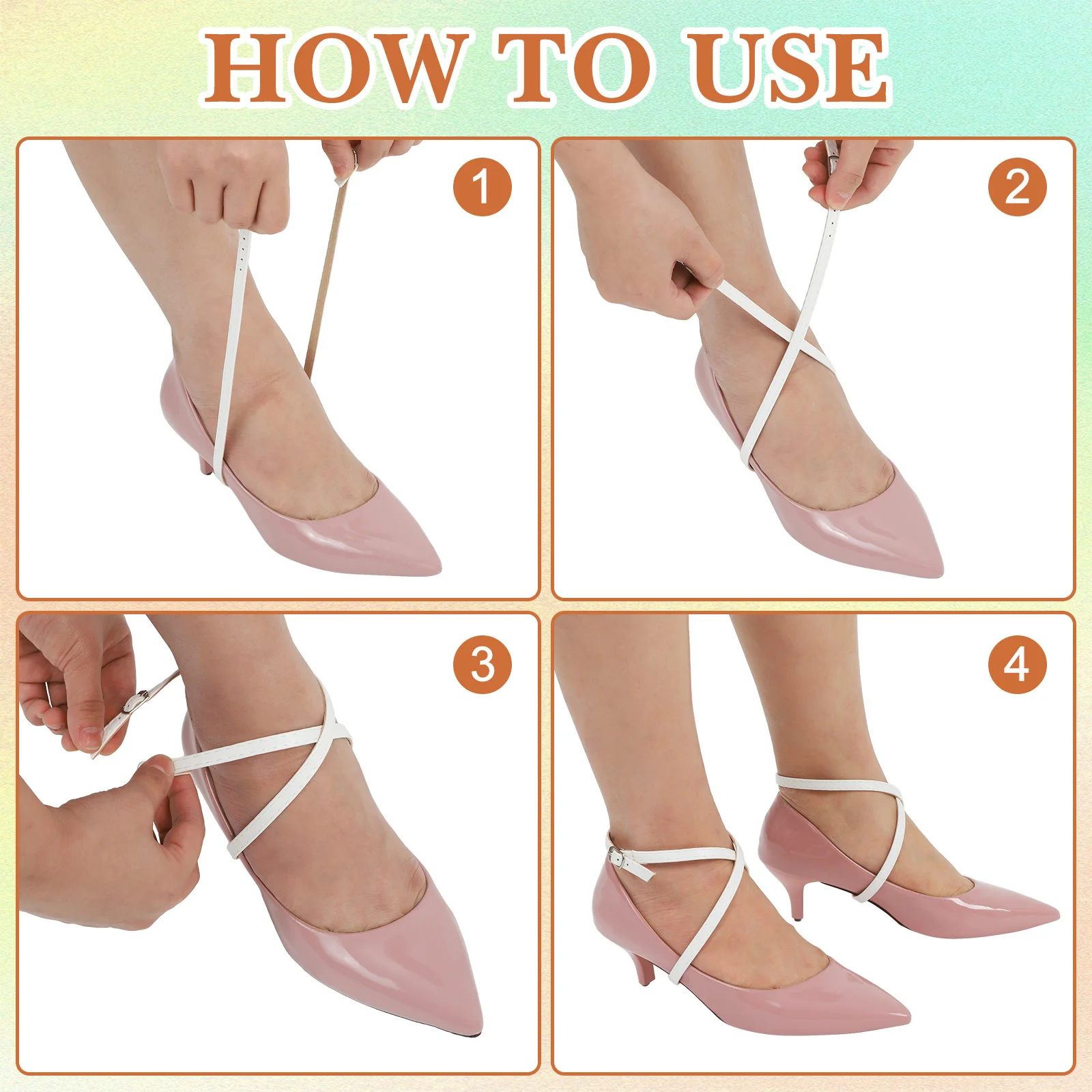 1 زوج أشرطة أحذية مضادة للسقوط للكعب العالي انفصال عبر الكاحل العصابات خفيفة الوزن قابل للغسل رباط الحذاء الأبيض استبدال الرياضة