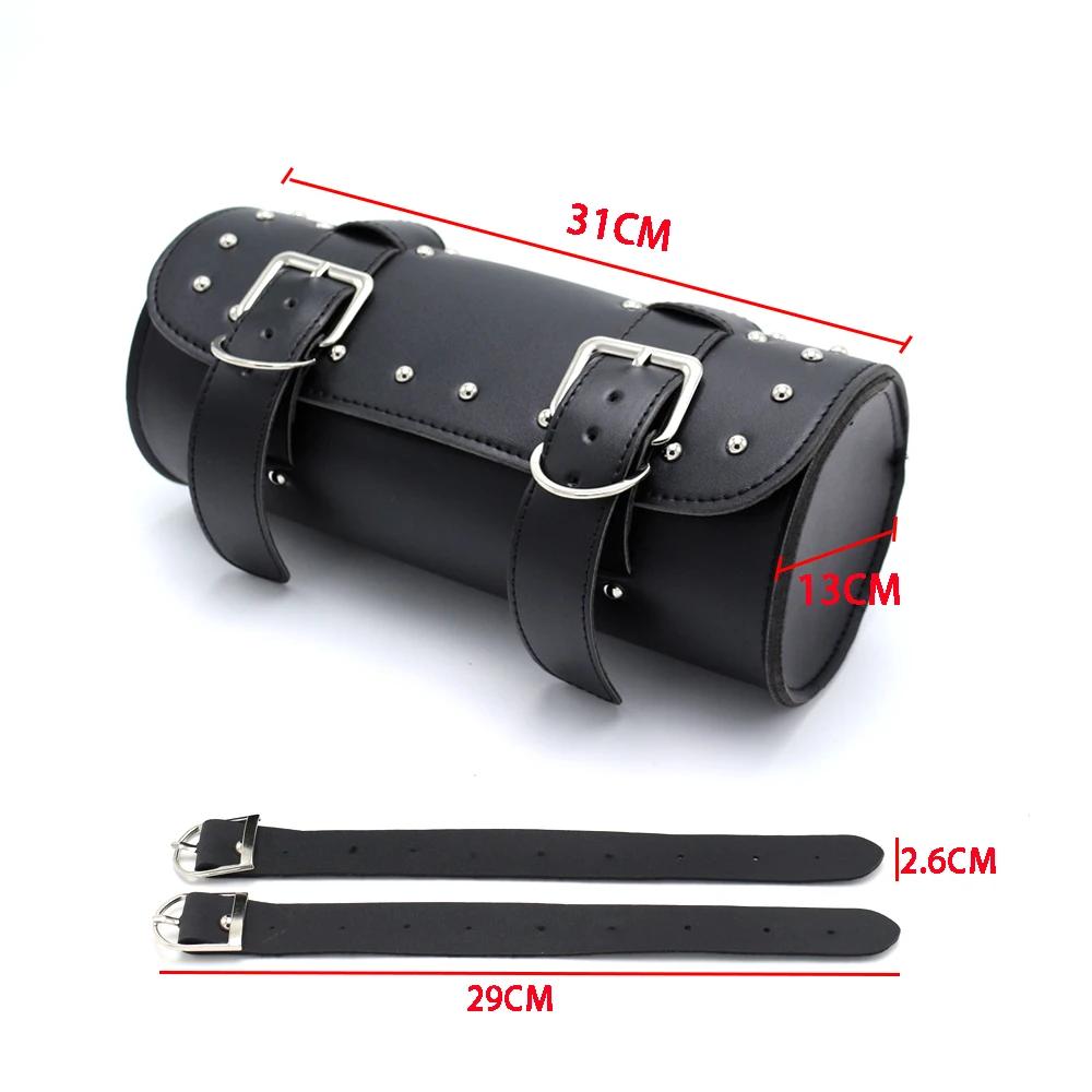 Motorcycle Universal Saddlebag Luggage Bags Front Fork Tool Bag PU Leather For Harley Sportster Chopper Bobber Cruiser Softail