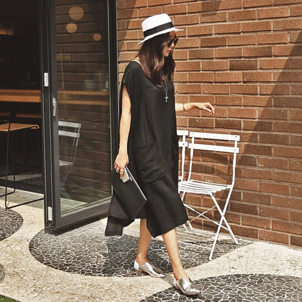 

Новая летняя женская повседневная длинная юбка свободного кроя из хлопка и льна с V-образным вырезом и эффектом утончения талии