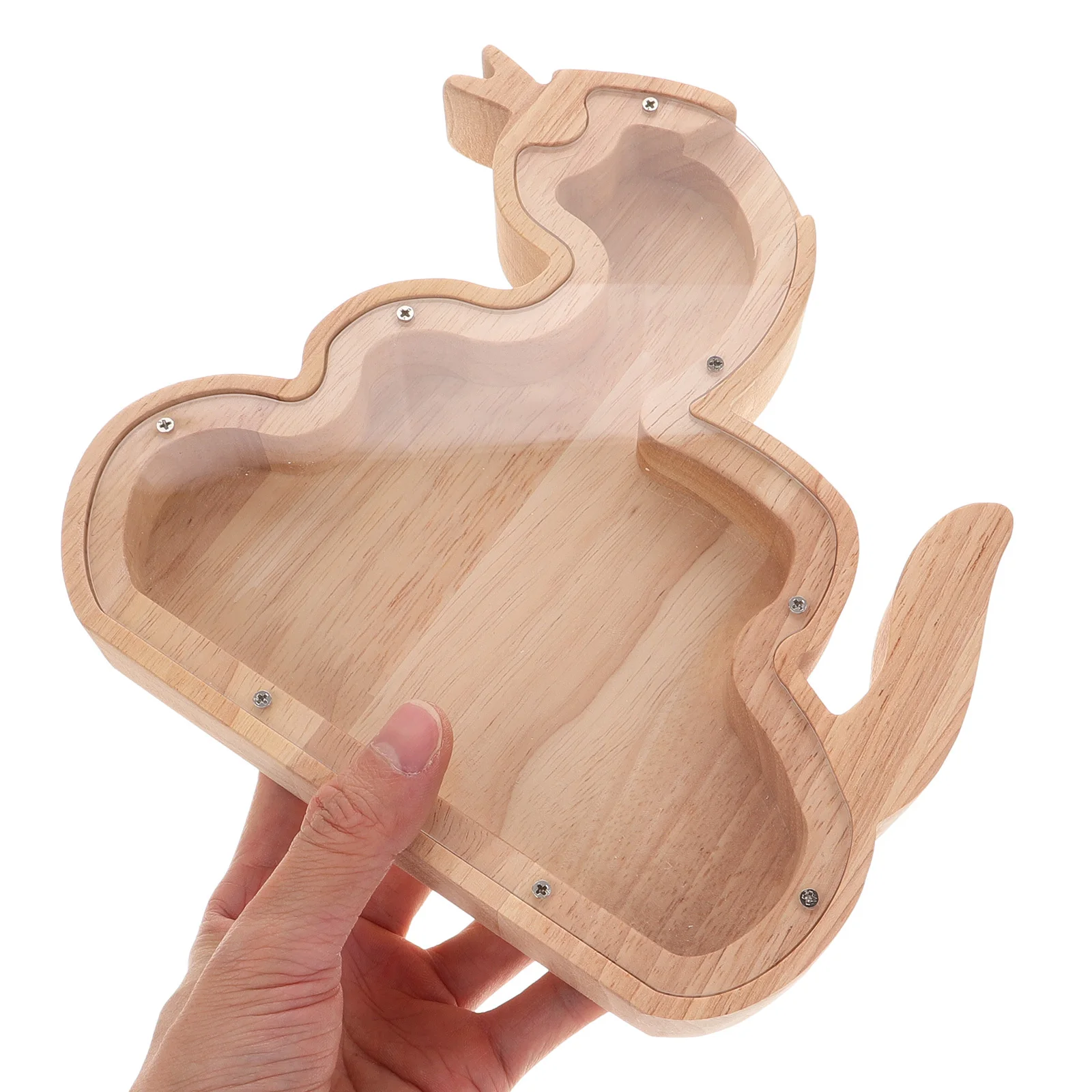 

Wooden Animal Shape Piggy Bank Clear Viewing Window Money Saving Box Wooden Piggy Banks for Coin Bank