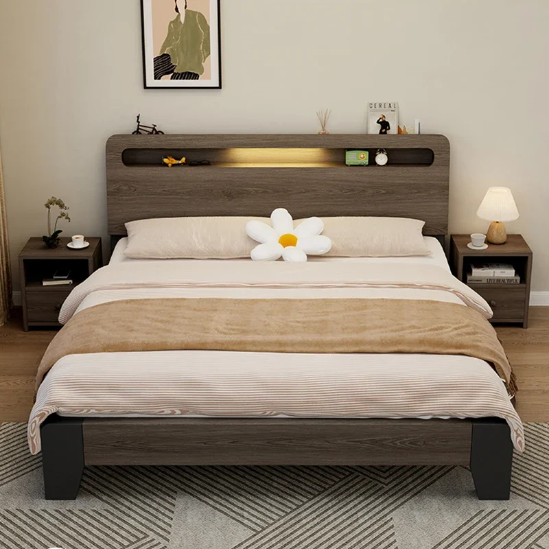 Wooden Bedroom Bed Frame Luxury Double Children King Size Bed Storage Multifunctional Beauty Sleeping Muebles Modern Furniture