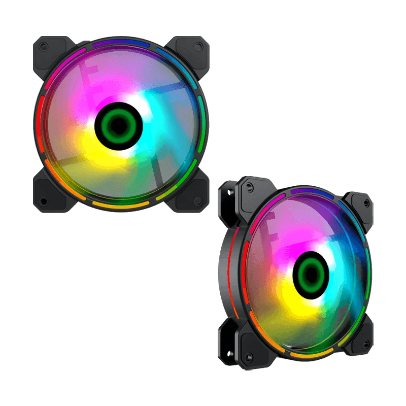 Kit 2 Fan Cooler Argb Fn-12rainbow-d Gamemax