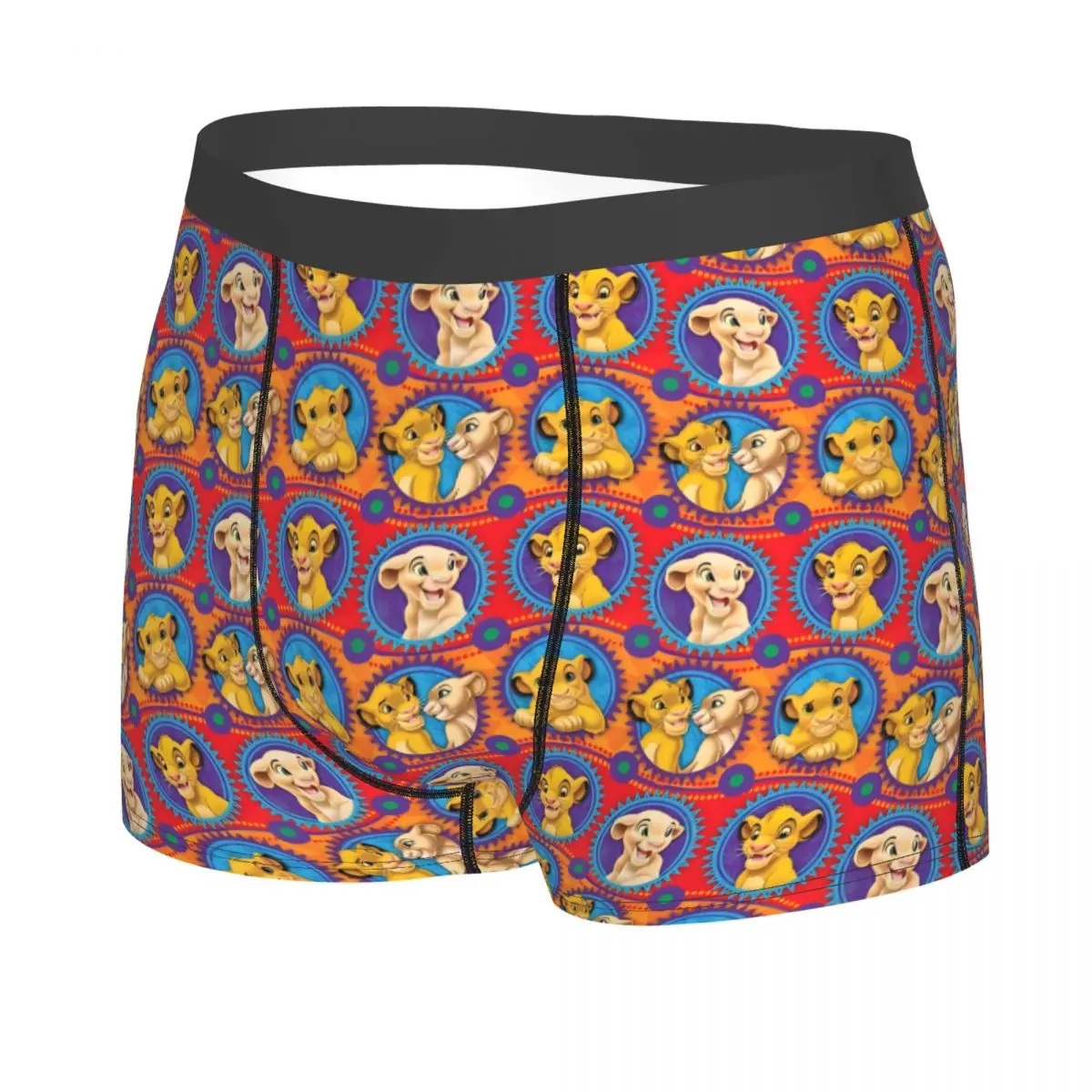 Novedad personalizada, Boxers de película del Rey León, pantalones cortos, bragas, calzoncillos masculinos, calzoncillos cómodos con patrón Retro Simba, ropa interior