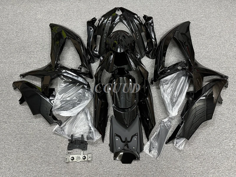 4 ของขวัญใหม่ ABS รถจักรยานยนต์ Fairings ชุด Fit สําหรับ SUZUKI 600 750 K8 2008 2009 2010 08 09 10 ตัวถังรถชุดสีดําเงา