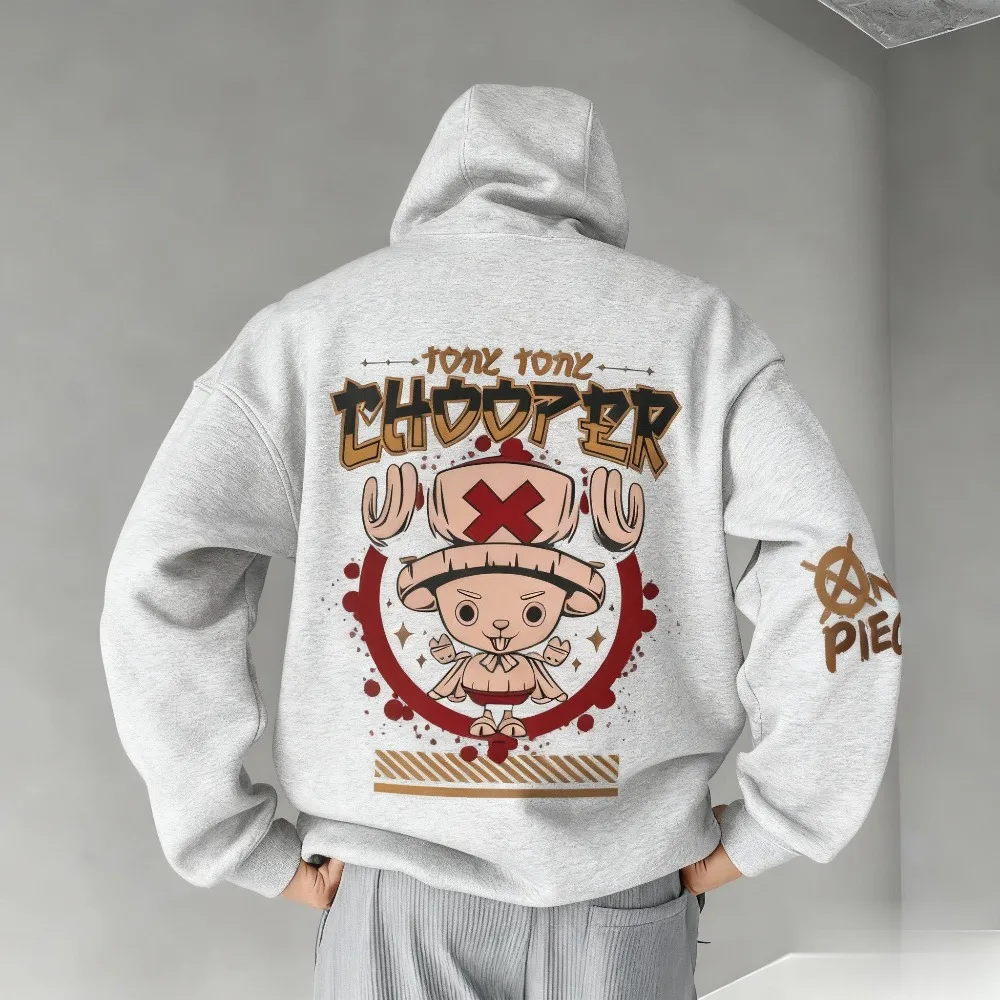 One Piece Tony Tony Chopper Hoodie Anime Unisex Autumn Winter Graphic Print Pullover Casual Streetwear Cosplay Sweatshirt New