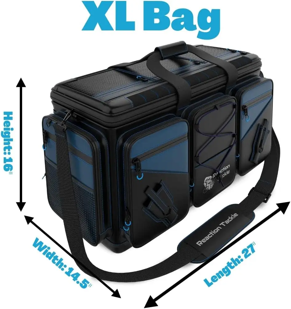 Fishing Tackle Bag – Salt Water Resistant Tackle Box Bag, 1000D PVC Waterproof Material, Durable Liner, Removabl