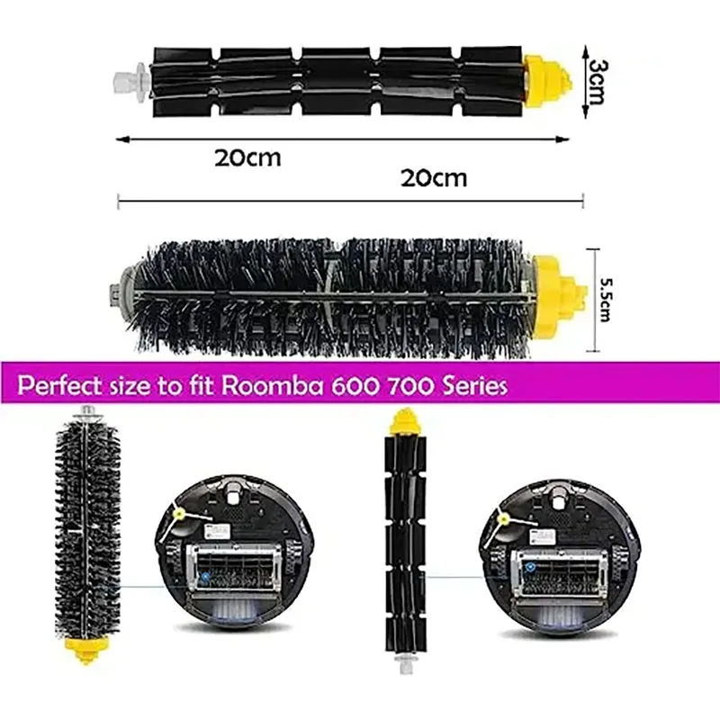 Main Roll Brush For iRobot Roomba 600 700 Series 630 640 660 680 760 770 790 Vacuum Cleaner Roller Brush Replacement Accessories