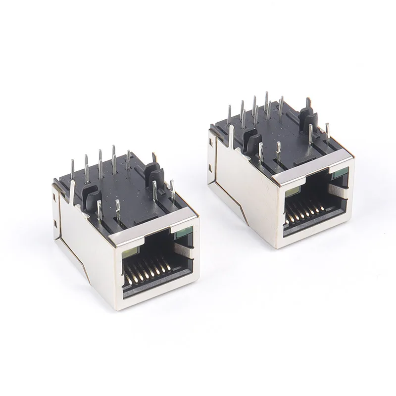 Shielded RJ45 Connector 8P8C with Green/Yellow LED And Magnetics 10/100BASE-TX Modular Jack for POE Switch/Panel