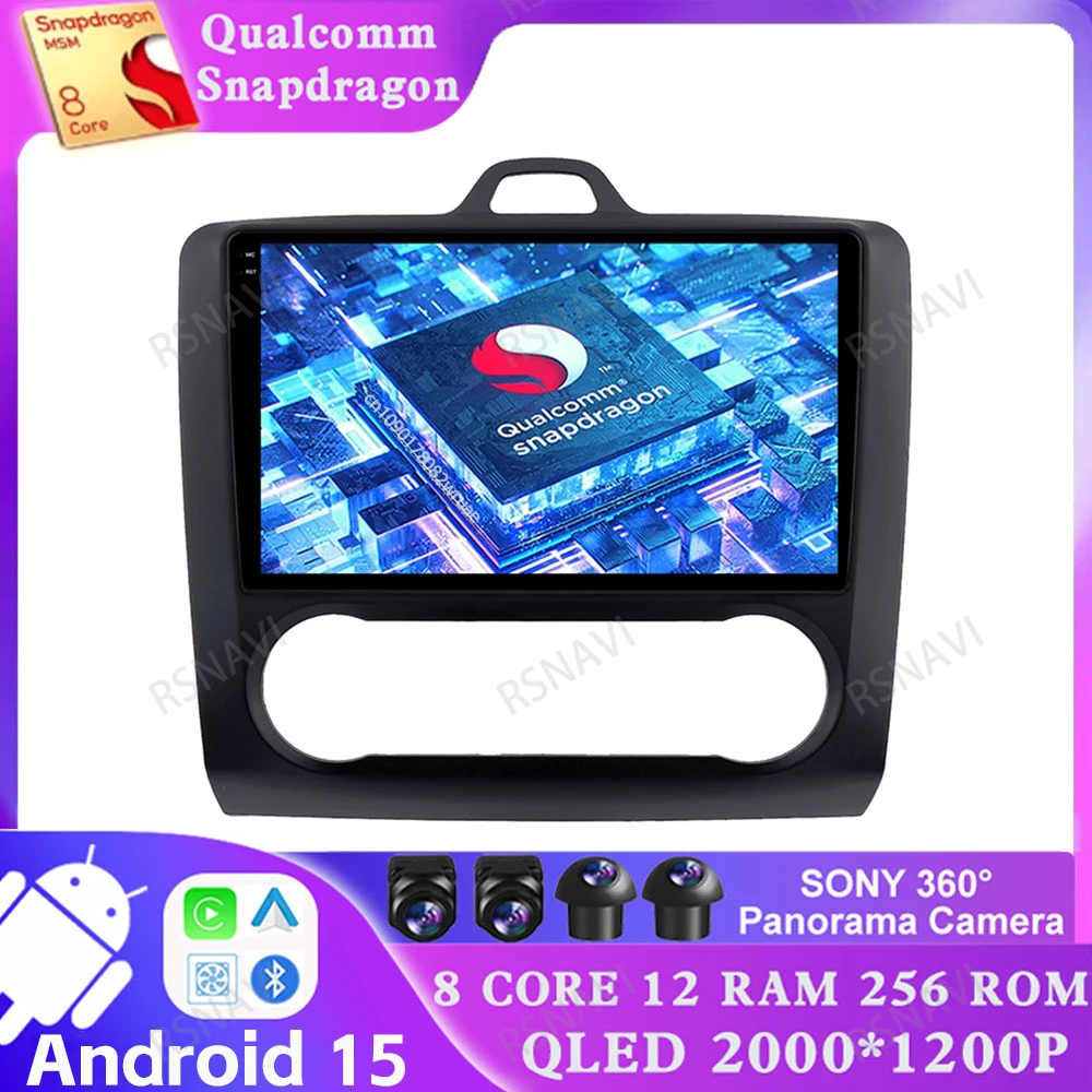

Android 15 for Ford Focus 2 3 Mk2 Mk3 2004 2005 - 2011 4G LTE DVD Navigation AUTO Viedo Player Multimedia BT Head Unit Autoradio