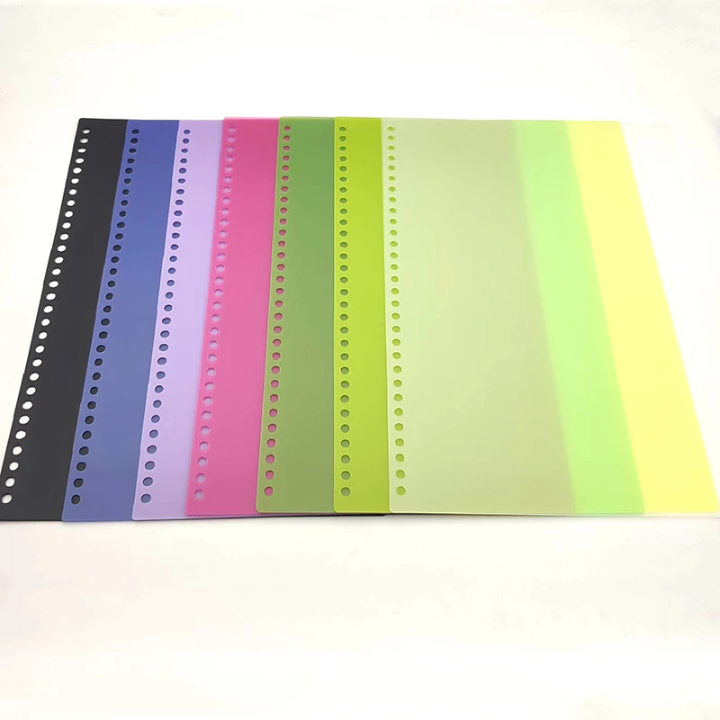 2 Sheets Loose-leaf Book Cover A4 30 Ring A5 20 Hole Round Corner Covers Colorful Notepad Separator Spiral Binding Accessories