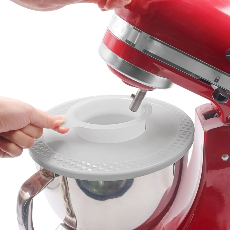 

A46T For KitchenAid 4.5-5 Quart Tilt-Head Stand Mixers, Secure Pouring Shield & Mixers Bowl Covers Mixer Splatter Guard Lids