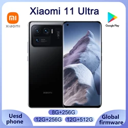 Global firmware Xiaomi 11 Ultra Smartphone 5G 5000mAh 50MP 6.81”  Android Snapdragon 888 wireless （Wireless reverse）used phone