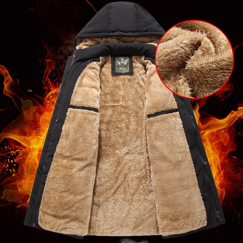 Giacca invernale da uomo in peluche Sport all'aria aperta arrampicata escursionismo addensare peluche parka caldo giacca a vento cappotto Cargo da uomo giacche con cappuccio 8XL