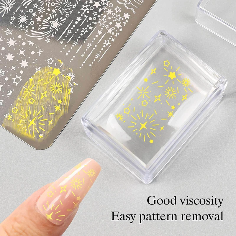 رسومات أظافر ختم لوحات عدة الفرنسية مانيكير تصميم لوحة ختم البولندية قالب الاستنسل ختم الختام مكشطة اكسسوارات أدوات