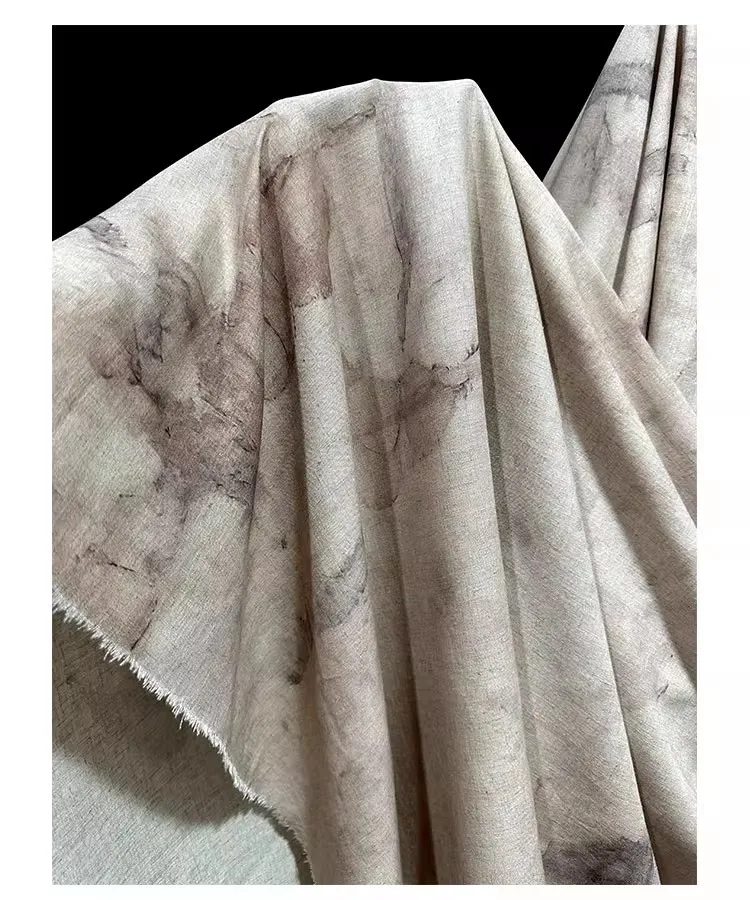 

1 ярд льняной хлопчатобумажной ткани для одежды, швейные аксессуары для печати на пятнах чая, пальто, верхняя одежда, дизайнерская ткань для костюма