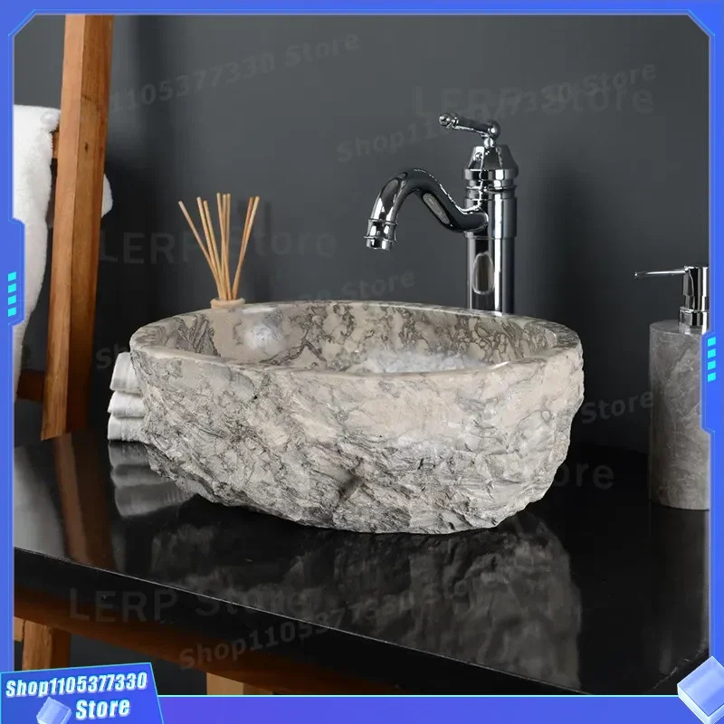 Luxury Natural Marble Wash Basin Integrated Column Plate for Hotel Villa Home Improvement Bathroom Toilet Decoration Modern
