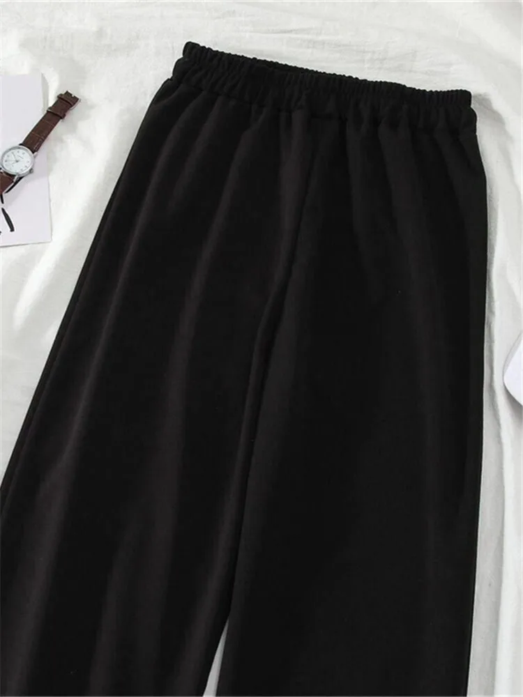 High Waist Wide Leg Pants Women's Loose Casual Thin Straight Loose Summer Student Korean Style Casual Pants for Shorties