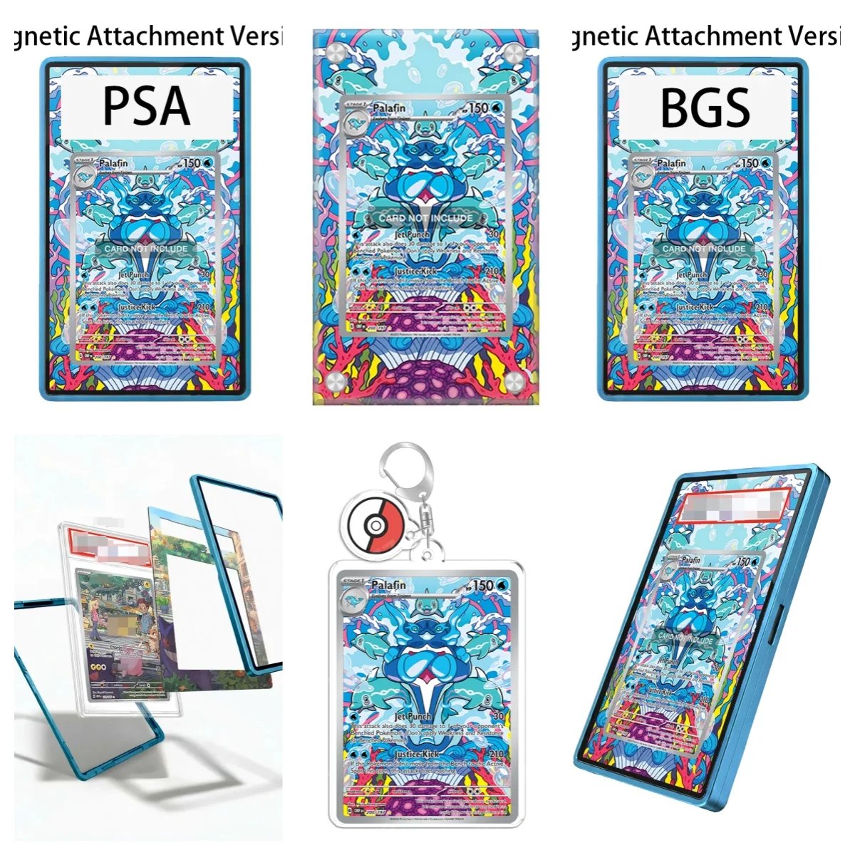 Porte-clés de protection en acrylique recyclable pour figurines Pokémon Paldea Evolved Palafin, idéal pour les fans d'art et d'anime