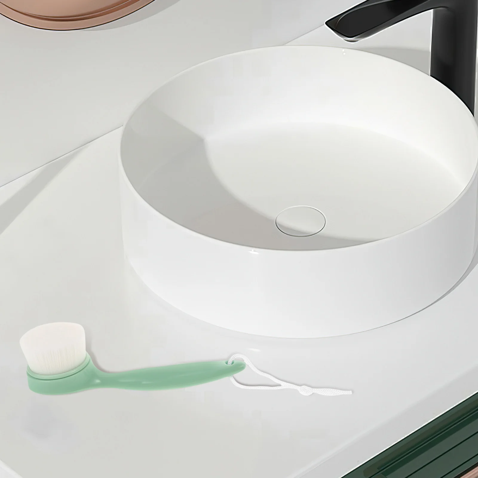 แปรงหน้าแบบนุ่มด้ามยาวสำหรับทำความสะอาดอย่างอ่อนโยนขัดผิวและนวดเครื่องขัดผิวหน้าเครื่องมือดูแลผิวสำหรับการล้างหน้าทุกวัน