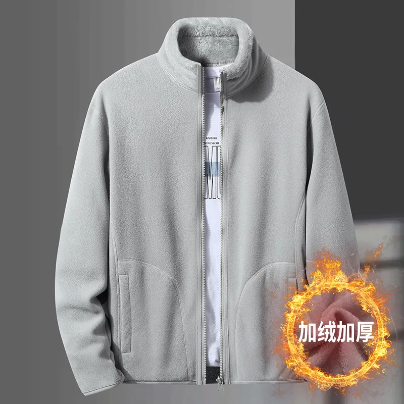 

Двусторонняя флисовая куртка из кораллового флиса для пар, утолщенная теплая удобная дышащая флисовая куртка с подкладкой