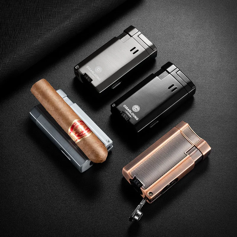 Qielong Cigar Lighter Inflatable Windproof Direct Charge Multi Functional Creative Portable Cigar Lighter Gift Box Packaging