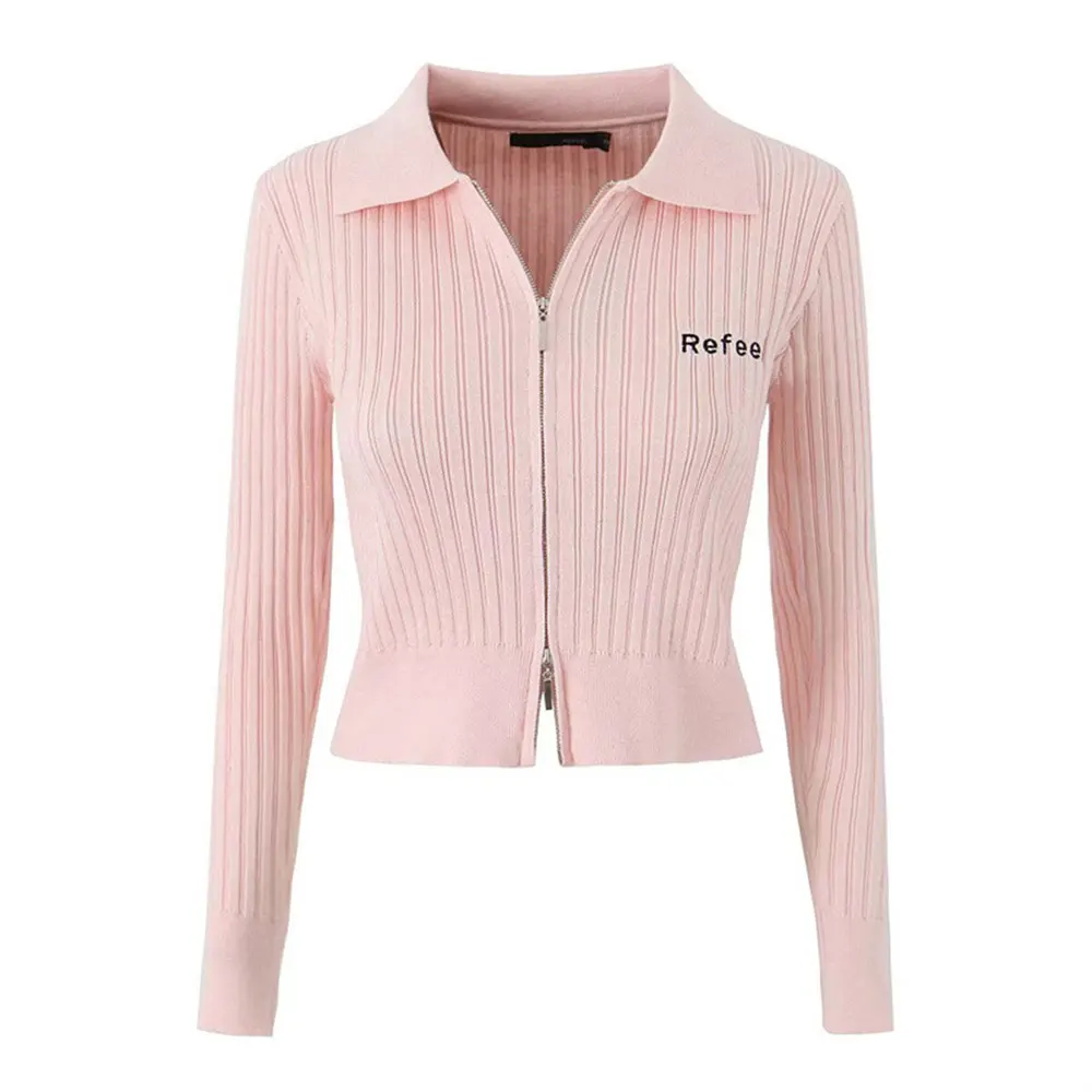 

Модный свободный свитер с длинными рукавами на молнии и буквами, осенний новый стиль, женская повседневная одежда, удобный топ в европейском стиле