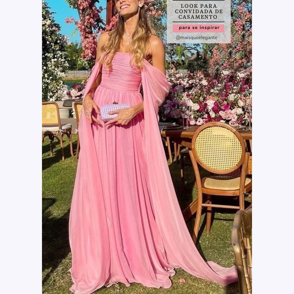 

Hot Pink Evening Dresses Off The Shoulder Long Drift A Line Dress Formal Party Dress For Women Floor Length Prom Gown Customized