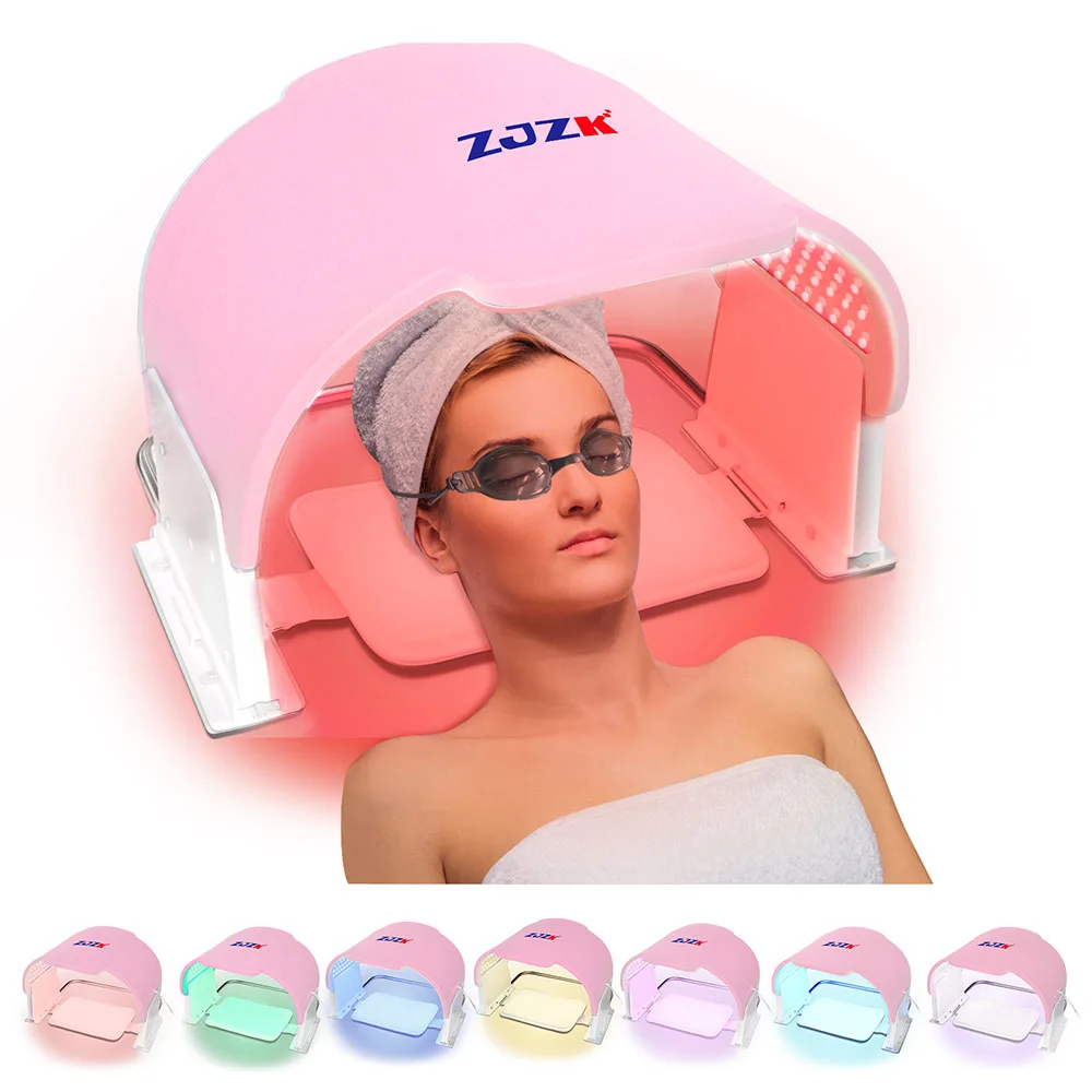 ZJZK Nir Red Light Therapy Led Mask Silicone per uso alimentare morbido e confortevole per la riparazione e il ringiovanimento della pelle con 990 perline