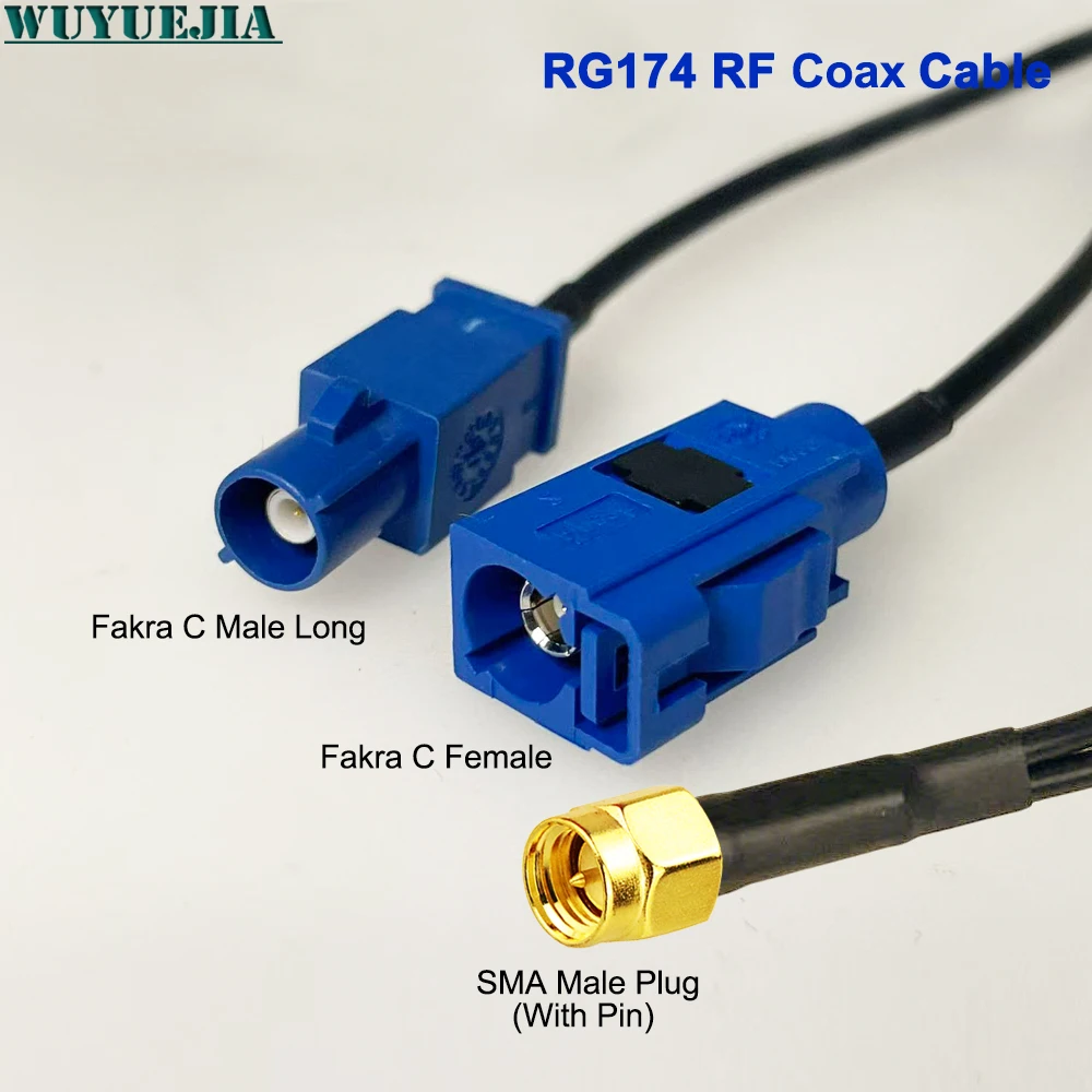 Sma macho para duplo fakra c fêmea e macho y divisor cabo RG-174 trança para carro gps antena extensão macho plug adaptador gps do carro